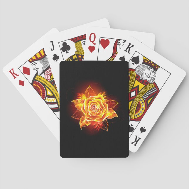 Baraja De Cartas Rosa de incendios en auge (Reverso)