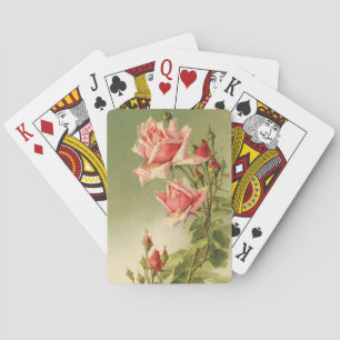 Baraja De Cartas Rosa de jardín victoriana rosa vintage del día de 