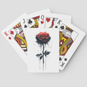 Baraja De Cartas Rosa de sangre goteo: Arte floral gótico