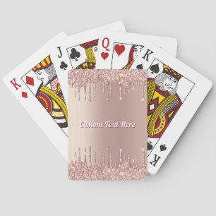 Baraja De Cartas Rosa de tarjetas de juego de Purpurina dorado con 