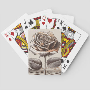 Baraja De Cartas Rosa del Desierto, Flor Botánica Vintage