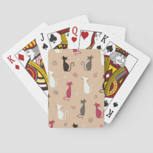 Baraja De Cartas rosa del modelo de los gatos