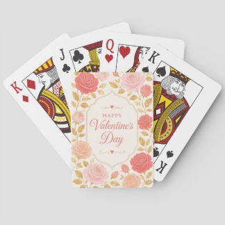 Baraja De Cartas Rosa Dorada Romance de San Valentín