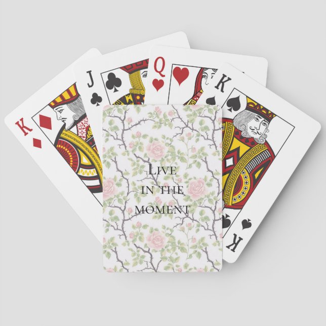 Baraja De Cartas Rosa Floral Rubor Rosa (Reverso)