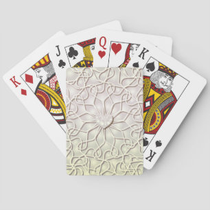 Baraja De Cartas Rosa Geométrica de Oro Patrón de Corazón AMOR
