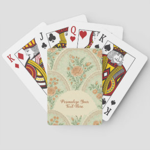 Baraja De Cartas Rosa menta romántica victoriana personalizada vint