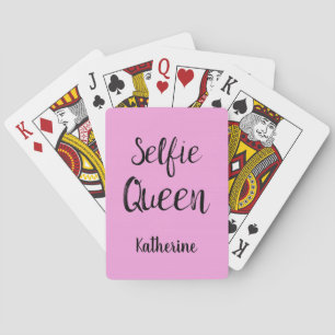 Baraja De Cartas Rosa personalizado nombre de la reina de Selfie