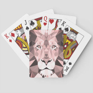 Baraja De Cartas Rosa Regia Cabeza de León Geométrica