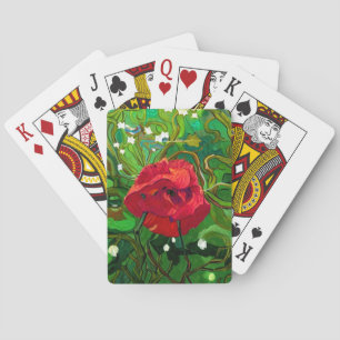 BARAJA DE CARTAS ROSA ROJA