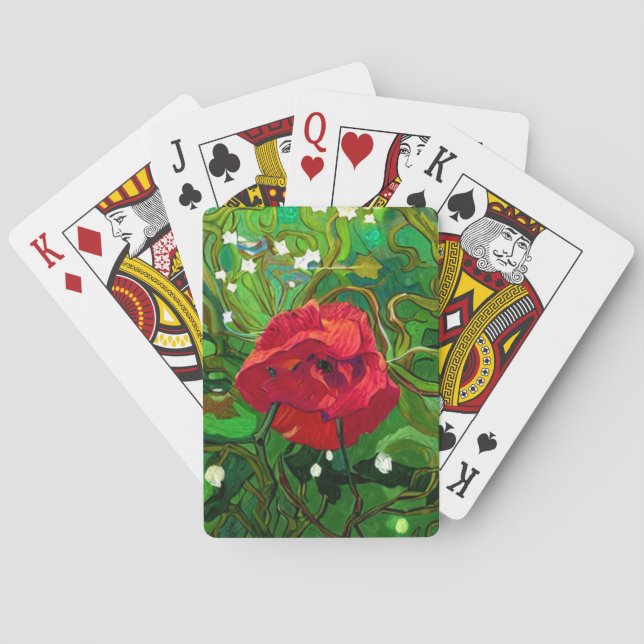 BARAJA DE CARTAS ROSA ROJA  (Reverso)