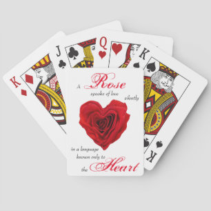 Baraja De Cartas Rosa Roja en forma de corazón