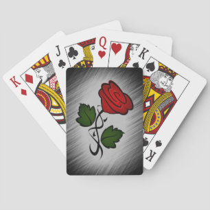 Baraja De Cartas Rosa Roja sobre Negro