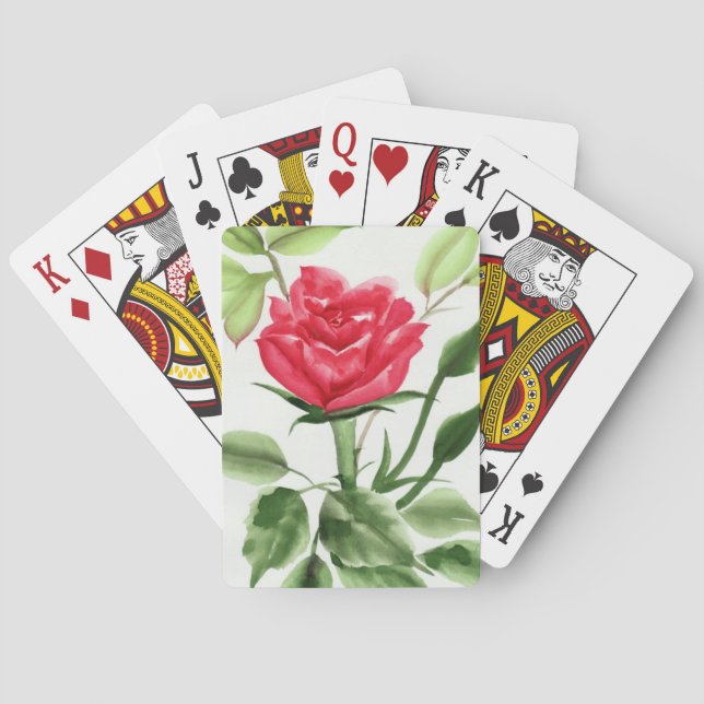 Baraja De Cartas Rosa rojo (Reverso)