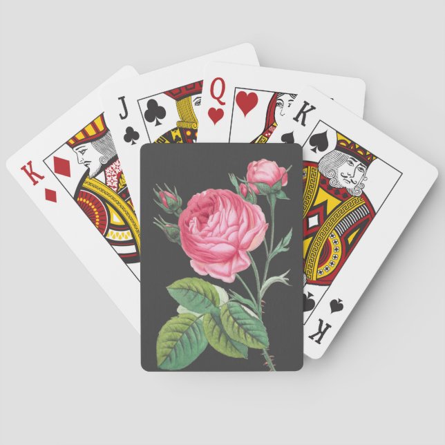 Baraja De Cartas Rosa rosa floral moderno (Reverso)
