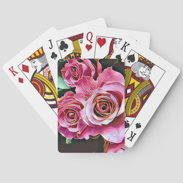 BARAJA DE CARTAS ROSA ROSAS FLORES (Reverso)
