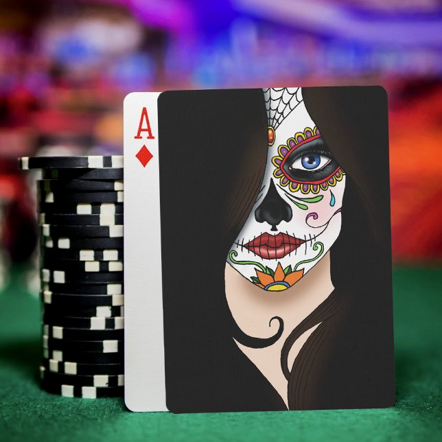 Baraja De Cartas Rosa Sugar Skull Portait (Subido por el creador)
