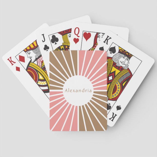 Baraja De Cartas Rosa y Marrón personalizados (Reverso)