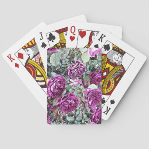 Baraja De Cartas Rosas Contorno de Tinta