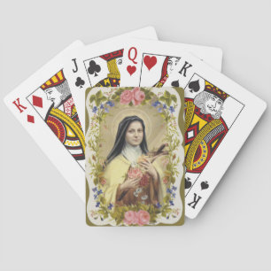 Baraja De Cartas Rosas Crucifijo de Sta. Teresa la Florecilla
