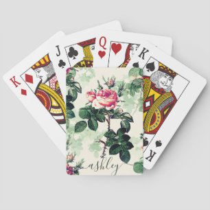 Baraja De Cartas Rosas de época