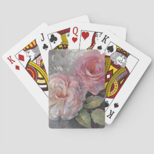 Baraja De Cartas Rosas en gris