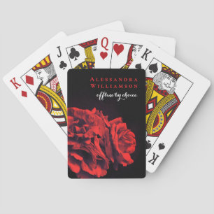 Baraja De Cartas Rosas Negras Rojas Florales Divertidas Inspiradora