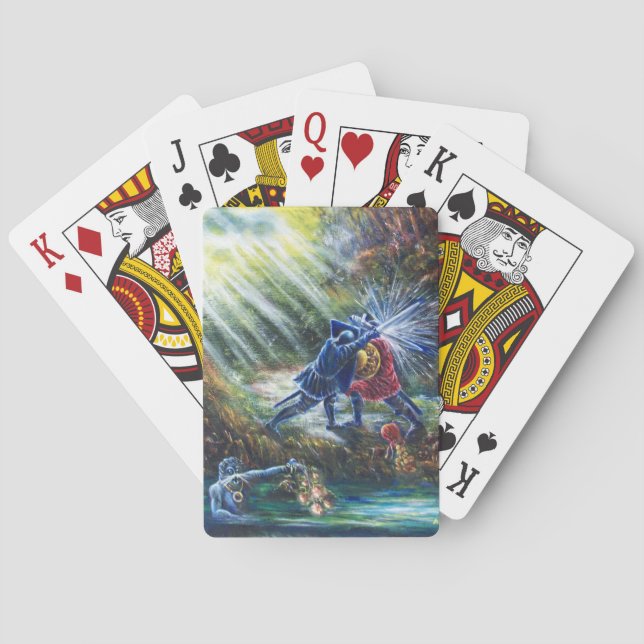 Baraja De Cartas ROSAS olvidados luchan contra caballeros, dinero y (Reverso)