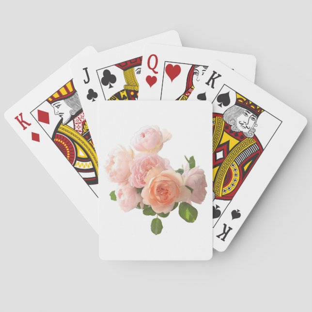 Baraja De Cartas Rosas personalizados diseñan una plantilla elegant (Reverso)