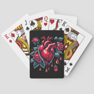 Baraja De Cartas Rosas Rojas Corazón Sangrante corazón roto goh Art