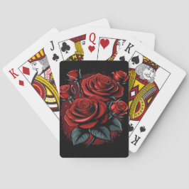 Baraja De Cartas Rosas rojas en negro en Guay