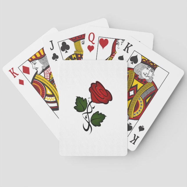 Baraja De Cartas Rosas rojas sencillas (Reverso)