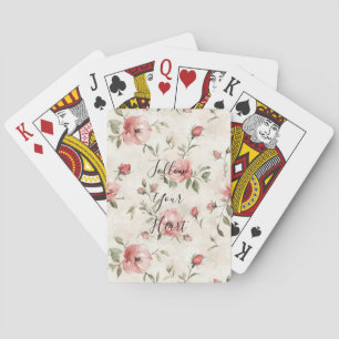Baraja De Cartas Rosas rosadas Floral
