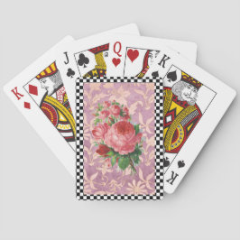 Baraja De Cartas Rosas rosas rosadas Harlequin Vintage