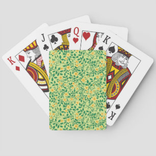 Baraja De Cartas Rosas silvestres en amarillo y verde