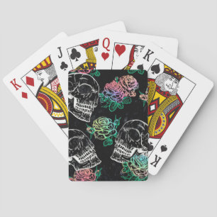 Baraja De Cartas Rosas Skulls y Ombre   Glam Pastel Grunge gótico