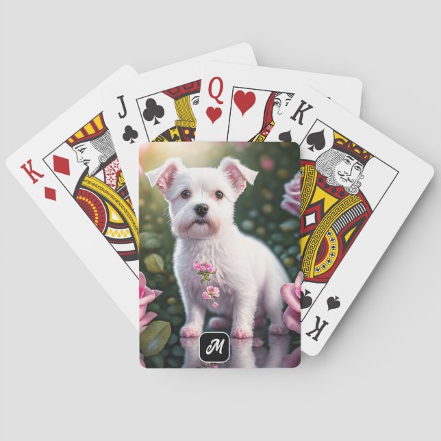 Baraja De Cartas Rosas Y Colección De Perros Pequeños (Reverso)