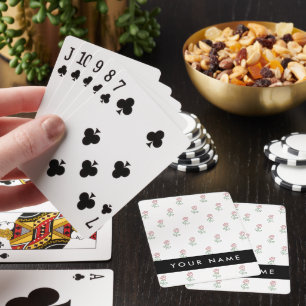 Baraja De Cartas Roses Rojos, Patrón De Rosas, Tu Nombre
