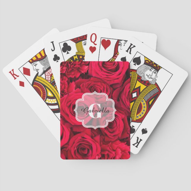 Baraja De Cartas Roses rojos personalizados (Reverso)