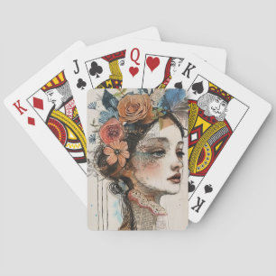 Baraja De Cartas Rostro de Collage de Álbum Antiguo (2)