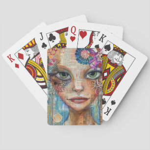 Baraja De Cartas Rostro de Collage de Álbum Antiguo (3)