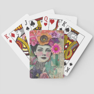 Baraja De Cartas Rostro de Collage de Álbum Antiguo (5)