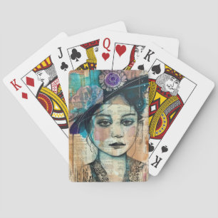 Baraja De Cartas Rostro de Collage de Álbum Antiguo (7)