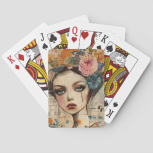 Baraja De Cartas Rostro de Collage de Álbum Antiguo (9)