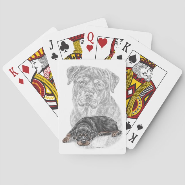 Baraja De Cartas Rottweiler Dog Art (Reverso)