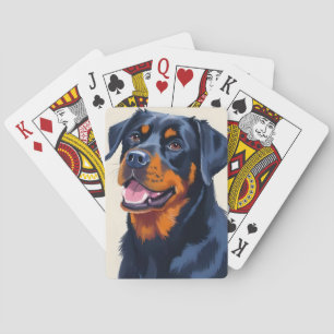 Baraja De Cartas Rottweiler Pintura de mascota de perro