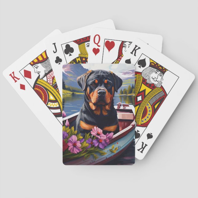 Baraja De Cartas Rottweiler sobre un pádel: una aventura escénica (Reverso)