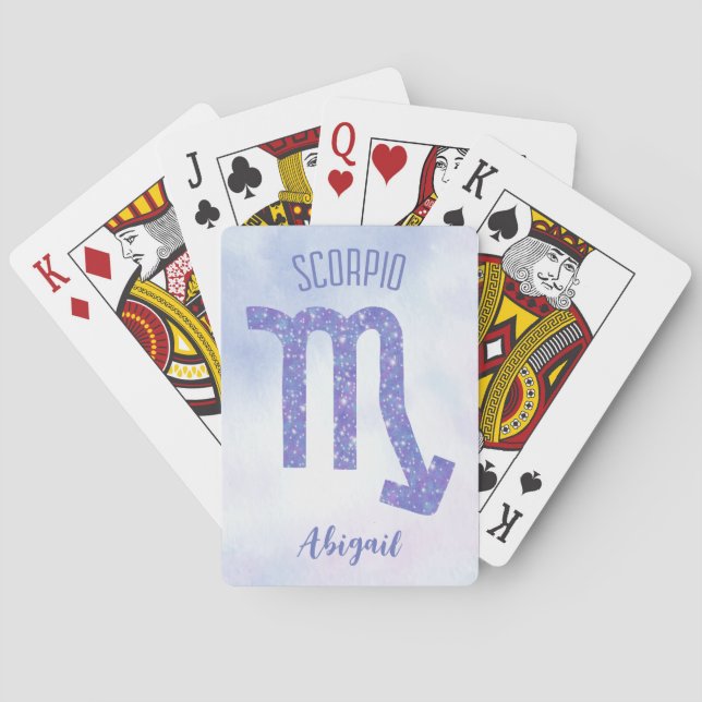 Baraja De Cartas Rótulo Astrológico Cute Scorpio Personalizado (Reverso)