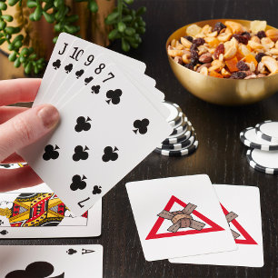 Baraja De Cartas Rótulo de advertencia sobre la carretera por embot