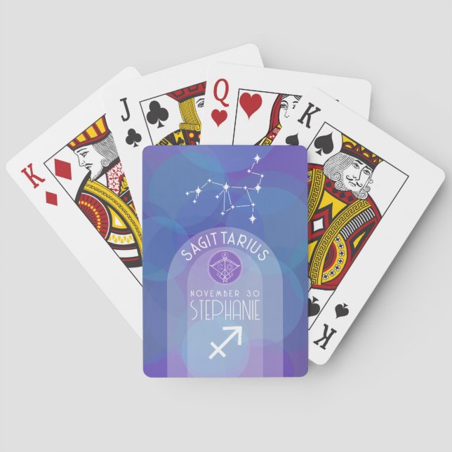 Baraja De Cartas Rótulo de Astrología Sagittarius Zodiac (Reverso)