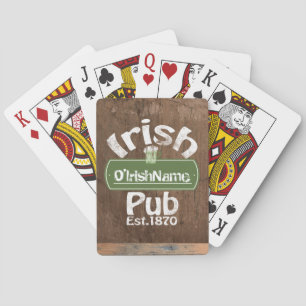 Baraja De Cartas Rótulo de efectos del pub antiguo de estilo irland